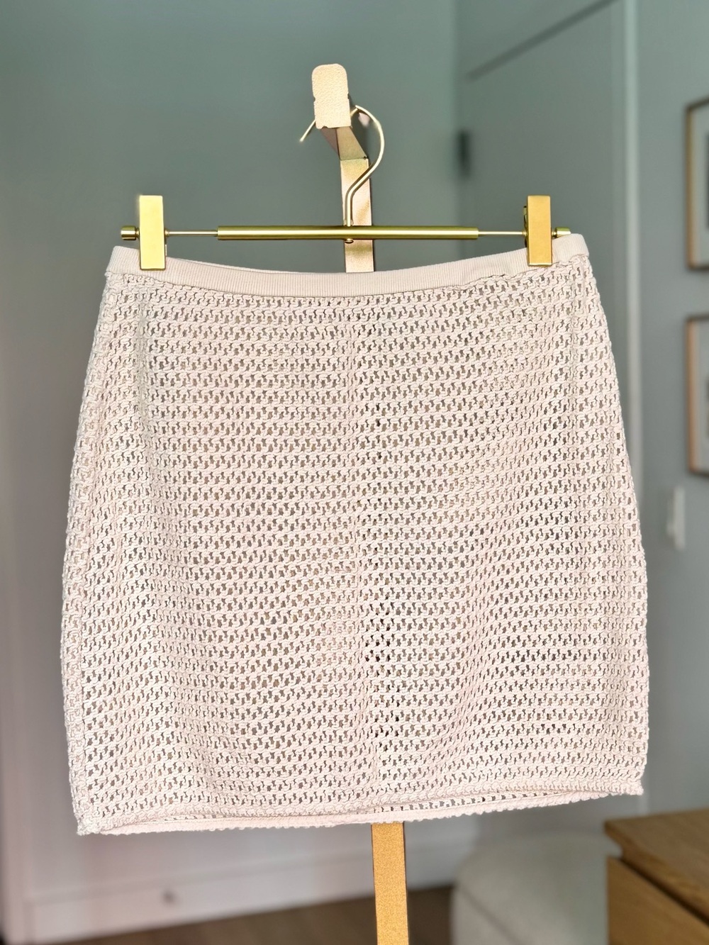 Madewell Crochet Cover-Up Mini Skirt in Antique Cream